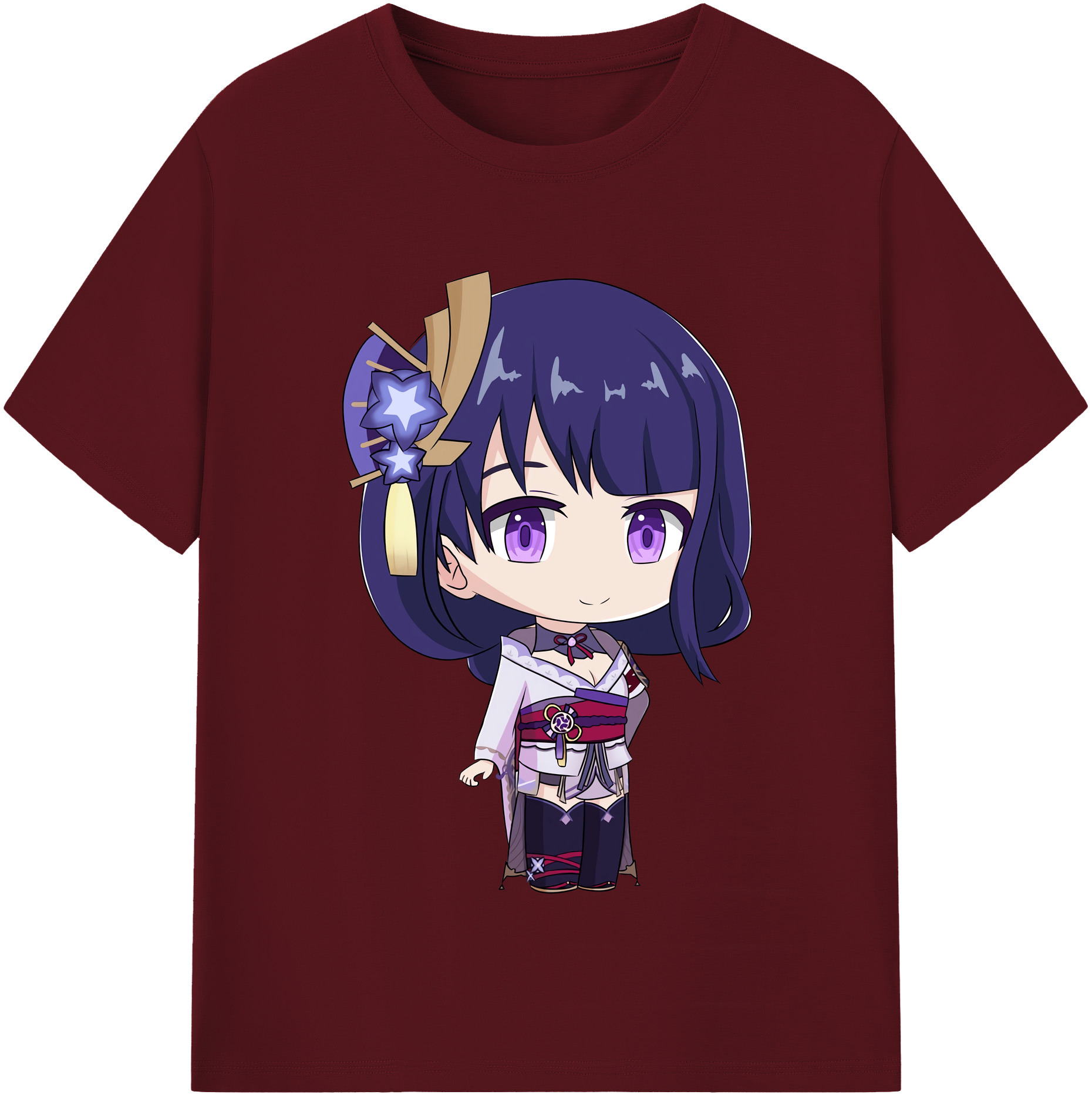 げんし神 雷電将軍 らいでんしょうぐん genshin Raiden Shogun 綿100％半袖Tシャツ（フロントプリント）